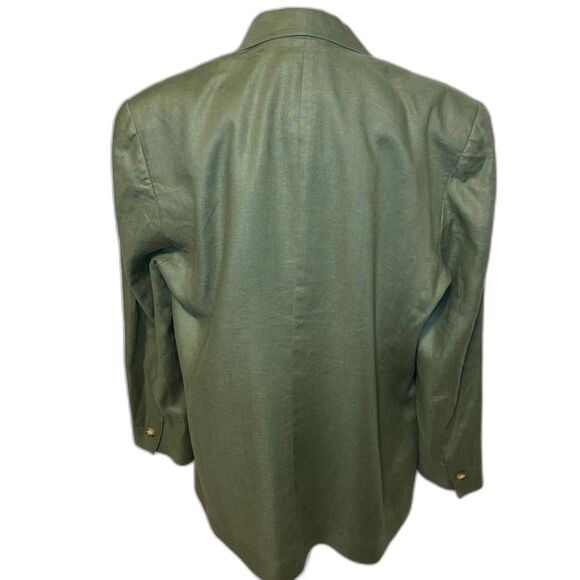 Talbots Green Linen Blazer Women’s Lightweight Tailored Jacket - Picture 3 of 5